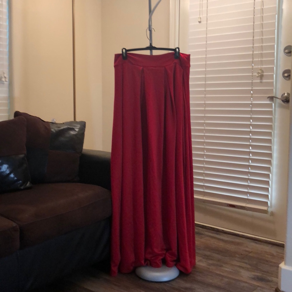 Red maxi skirt